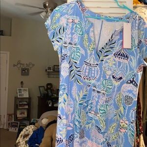 Lilly Pulitzer UPF 50 Sophiletta Dress L NWT blue